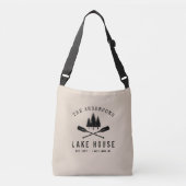 Familienaam Rustic Lake House Boat Oars Trees Crossbody Tas (Voorkant)