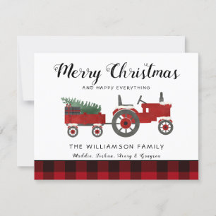 Familienaam Rustic Merry kerst Farmhouse Kaart