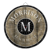Familienaam Rustic Wood Dartbord (Voorkant)