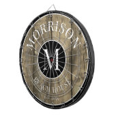 Familienaam Rustic Wood Dartbord (Voorkant Rechts)