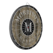 Familienaam Rustic Wood Dartbord (Voorkant Links)
