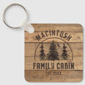 Familienaam Rustic Wood Forest Trees Sleutelhanger (Voorkant)