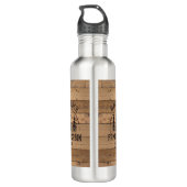 Familienaam Rustic Wood - Gepersonaliseerd Waterfles (Achterkant)