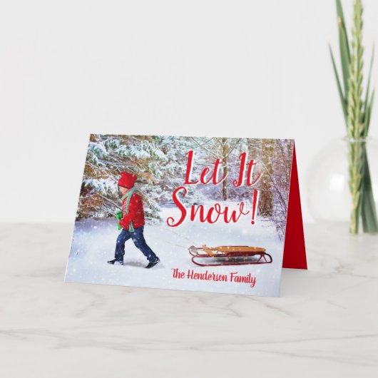 Familienaam  Scène Kerstmis Kaart (Voorkant)