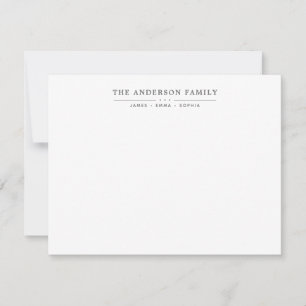 Familienaam Script Zilver Grijs Typografie Lettert Notitiekaartje