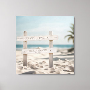 Familienaam Strandhuis Bord Foto Kust Decoratie