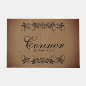 Familienaam - Tan Burlap Deurmat (Voorkant)