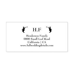 Familienaam trompet trompettist silhouet bruiloft  zelfinktende stempel