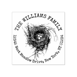 Familienaam Vogels Nest met Eieren Natuur Custom Rubberstempel