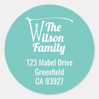 Familienaam W Ronde Sticker