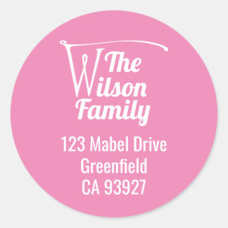 Familienaam W Ronde Sticker