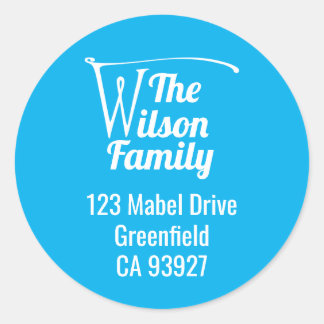 Familienaam W Ronde Sticker