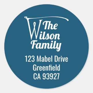 Familienaam W Ronde Sticker
