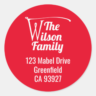 Familienaam W Ronde Sticker