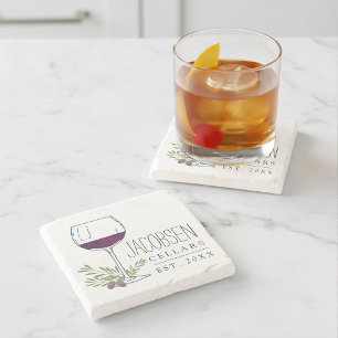 Familienaam Wine Cellers Stenen Onderzetter