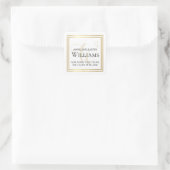 Familienamen / Achternaam Monogram Elegant Vierkante Sticker (Tas)