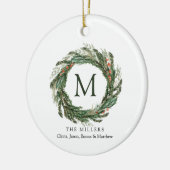 Familienamen Kerst Ornament Monogram krans (Links)