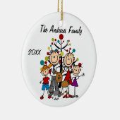 Familieouders, Jongen, Meisje, Hond, Kat Ornament (Rechts)