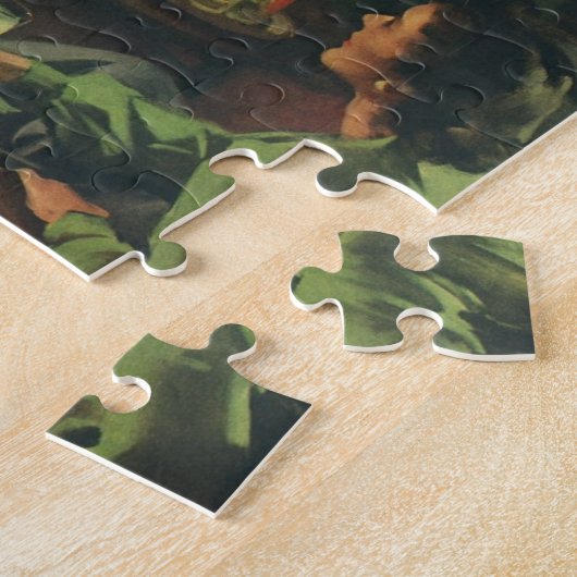  Familiepartij, Koekende steaks Drink bier Legpuzzel (Zijkant)