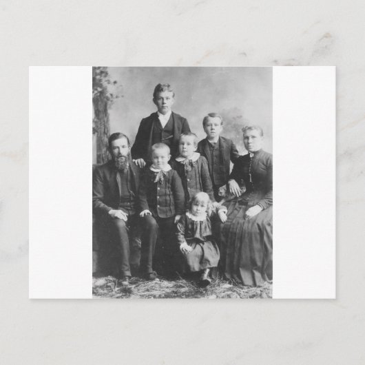 Familieportret 1900 briefkaart (Voorkant)