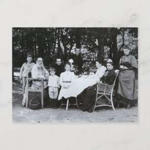 Familieportret van de auteur Leo N. Tolstoy Briefkaart