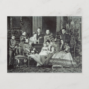 Familieportret van keizer Alexander II Briefkaart