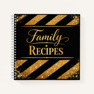 Familierecepten - Black Gold Script CookBook Notitieboek