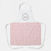 Familierecepten Red Gingham Monogram Schort (Voorkant)