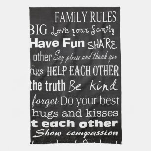 Familieregels Achternaam Persoonlijke Keukenschote Theedoek