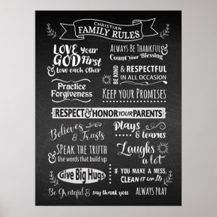 Familieregels - Christelijke waarden om samen te l Poster