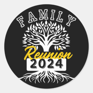 Familiereünie 2024 Bijwonen Vergadergroep Vintage Ronde Sticker