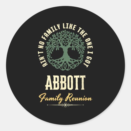 Familiereünie 2025 bijpassend ontwerp - Abbott - C Ronde Sticker (Voorkant)