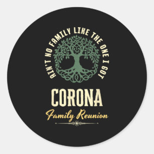 Familiereünie 2025 bijpassend ontwerp - Corona Ronde Sticker
