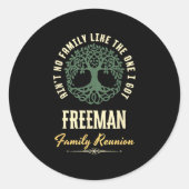 Familiereünie 2025 bijpassend ontwerp - Freeman Ronde Sticker (Voorkant)
