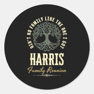 Familiereünie 2025 bijpassend ontwerp - Harris Ronde Sticker