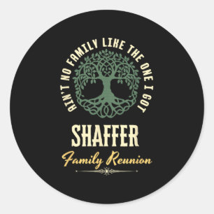 Familiereünie 2025 bijpassend ontwerp - Shaffer Ronde Sticker