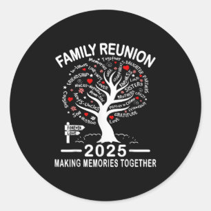 Familiereünie 2025 Herinneringen aan elkaar koppel Ronde Sticker