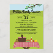 Familiereünie aan de picknicktafel in het park uitnodiging briefkaart (Voorkant)