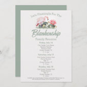 Familiereünie Flamingo Art Driedaagse Tropical Kaart (Voorkant / Achterkant)