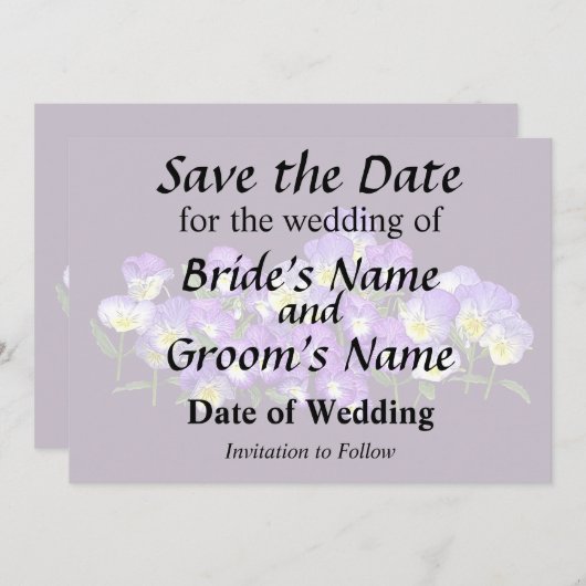 Familiereünie Pansy Save The Date (Voorkant / Achterkant)