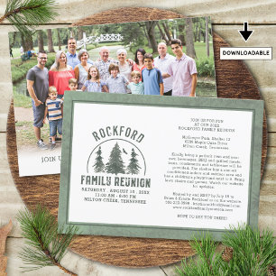 Familiereünie Rustieke Boombomen Foto Kaart
