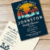 familiereünie Save the Date Beach Palms Briefkaart