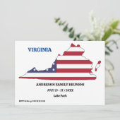 Familiereünie 🎉 VIRGINIA Staatskaart VS Vlag Kaart (Staand voorkant)