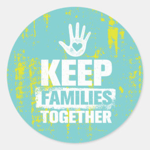Families bij elkaar houden ronde sticker