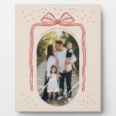 Familiescript Classy Chic Christmas Bow Arch Foto Fotoplaat (Voorkant)