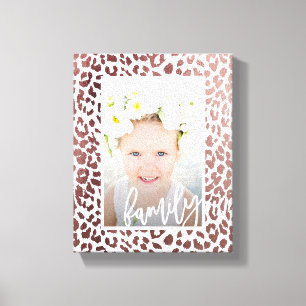 Familiescript Faux Roos Gold Leopard Print Foto