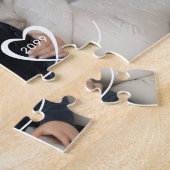 Familiescript Foto Hart Naam Aangepaste Kleur Legpuzzel (Zijkant)