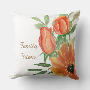 Familietijd decoratieve florale witte groene rozen kussen