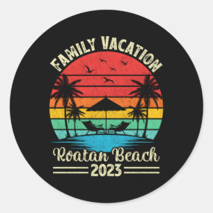 Familievakantie 2023 Honduras Roatan Beach Ronde Sticker