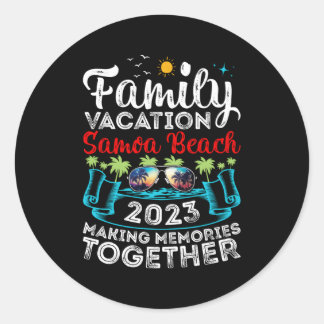 Familievakantie 2023 Polynesië Samoa Beach Ronde Sticker